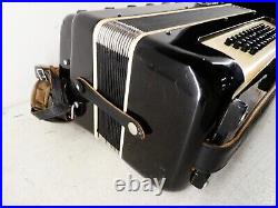 Vintage Black Baile Accordion Piano With Original Case A5