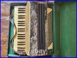 Vintage HOHNER Verdi 3b Piano Accordion With Case Germany 1943 Black Perloid