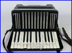 Vintage Hohner Model A-440 Black Piano Accordion with Case & Zordan's Book Germany