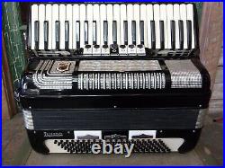 Vintage La Tosca Gretsch Tuxedo Piano Accordion Black withCase Made in Italy