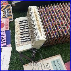 Vintage Matelli Accordion / Squeeze Box / Piano / With Black Case Music Sheets