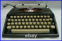 Vintage Piano Black/Brown Adler Tippa S Typewriter with Case 1960s 70s