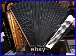 Vintage Sano Stereo Thirty Dual Tone Chamber Piano Accordion withCase Black