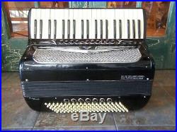 Vintage Soprani Ampliphonic Piano Accordion in Black (no case) Made in Italy