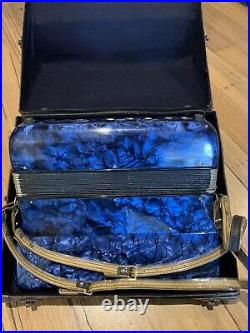 Vintage Super Lucchini Stradella Piano Accordion 80 Bass Hard Case