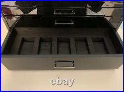 WOLF Meridian Collection Modular Watch Box Storage Case PIANO BLACK