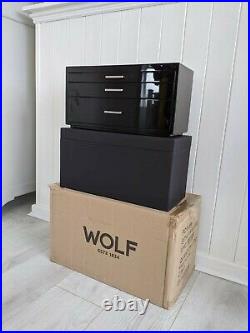 WOLF Meridian Watch Box Piano Black Storage Case