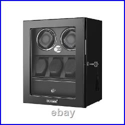 Watch Winder For 2 Automatic Watches with 3 Storage Box Display Case