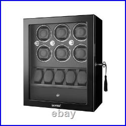 Watch Winder For 6 Automatic Watches with 5 Storage Box Display Case