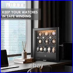 Watch Winder For 6 Automatic Watches with 5 Storage Box Display Case