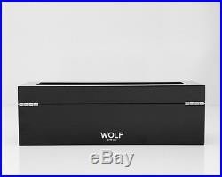 Wolf Designs Savoy 5 Piece Watch Box Storage Chest Organizer Case Piano Black