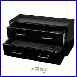Wolf Piano Black Meridian Two Drawer Valet Charging Station Pen Box Case