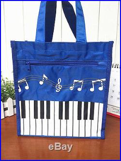 Womens Black Piano Keys Music Musical Note Handbag Special Bag Shopping Bag Case