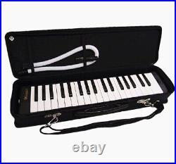 Woodnote Brand Black Piano Style 37 Key Melodica And & Deluxe Carrying Case