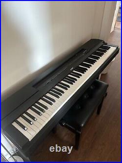 Yamaha P-255 Digital Piano, Black, Hardly Used, Case, Music Stand, Pedal