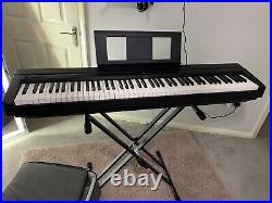 Yamaha P45B Weighted Action Digital Piano, 88 Key Black + Stand+ Carry Case