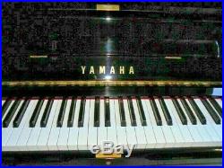 Yamaha U3 upright piano in a black polyester black case
